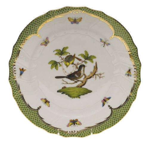 Rothschild Bird Green Border Dinner Plate - Motif #1