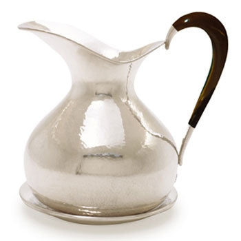 Hammered Pitcher with Horn Handle