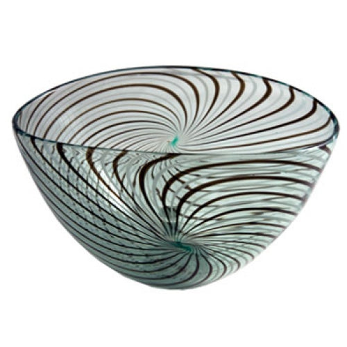 Green Spiraline Oval Bowl