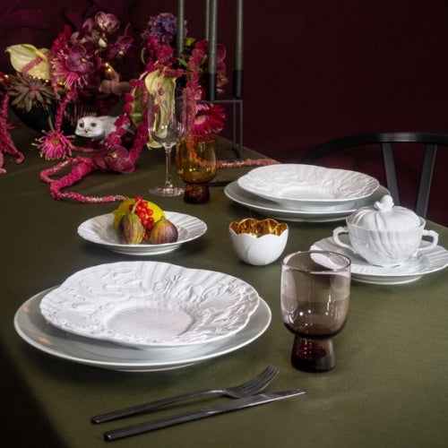 Swan Service Gourmet Plate, Flat - Bisque White