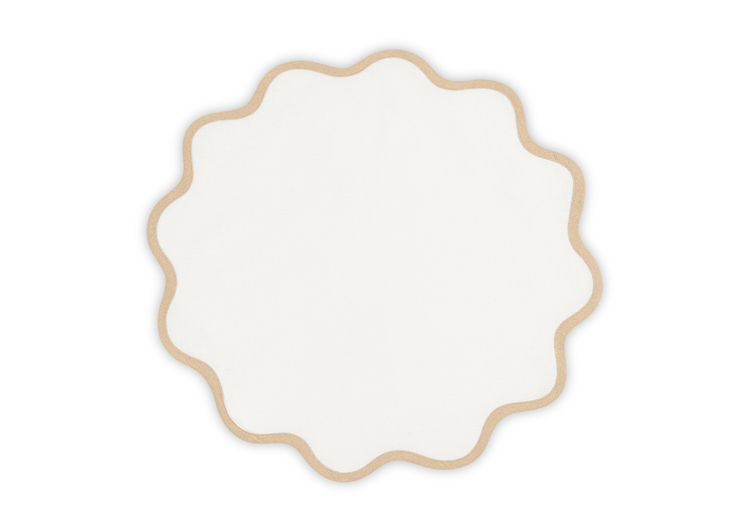 Scallop Edge Placemat Set of 4 - Circle - Oat