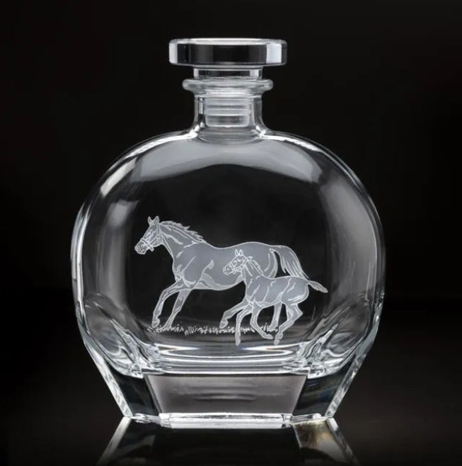 Bluegrass Mare & Foal Round Decanter