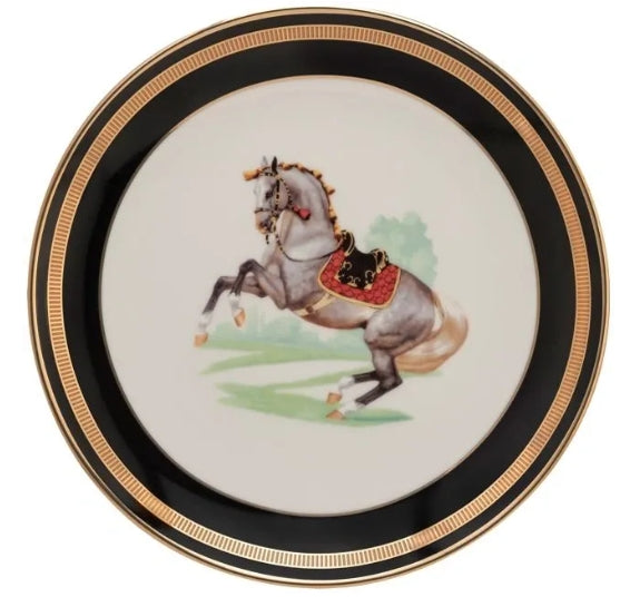 Imperial Horse Salad Plate - Rearing Gray