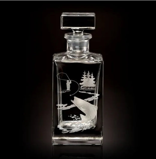Fly Fishing Square Decanter
