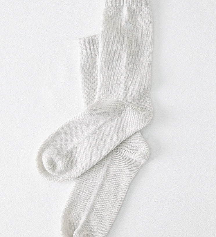 Sleeping Socks with Embroidered Heart, Boxed Pair