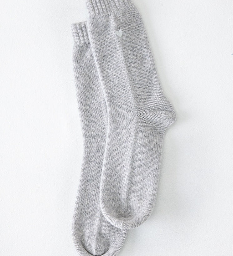 Sleeping Socks with Embroidered Heart, Boxed Pair