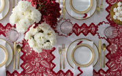 Wave 6" Round Cocktail Napkins, Scarlet - Set of 6