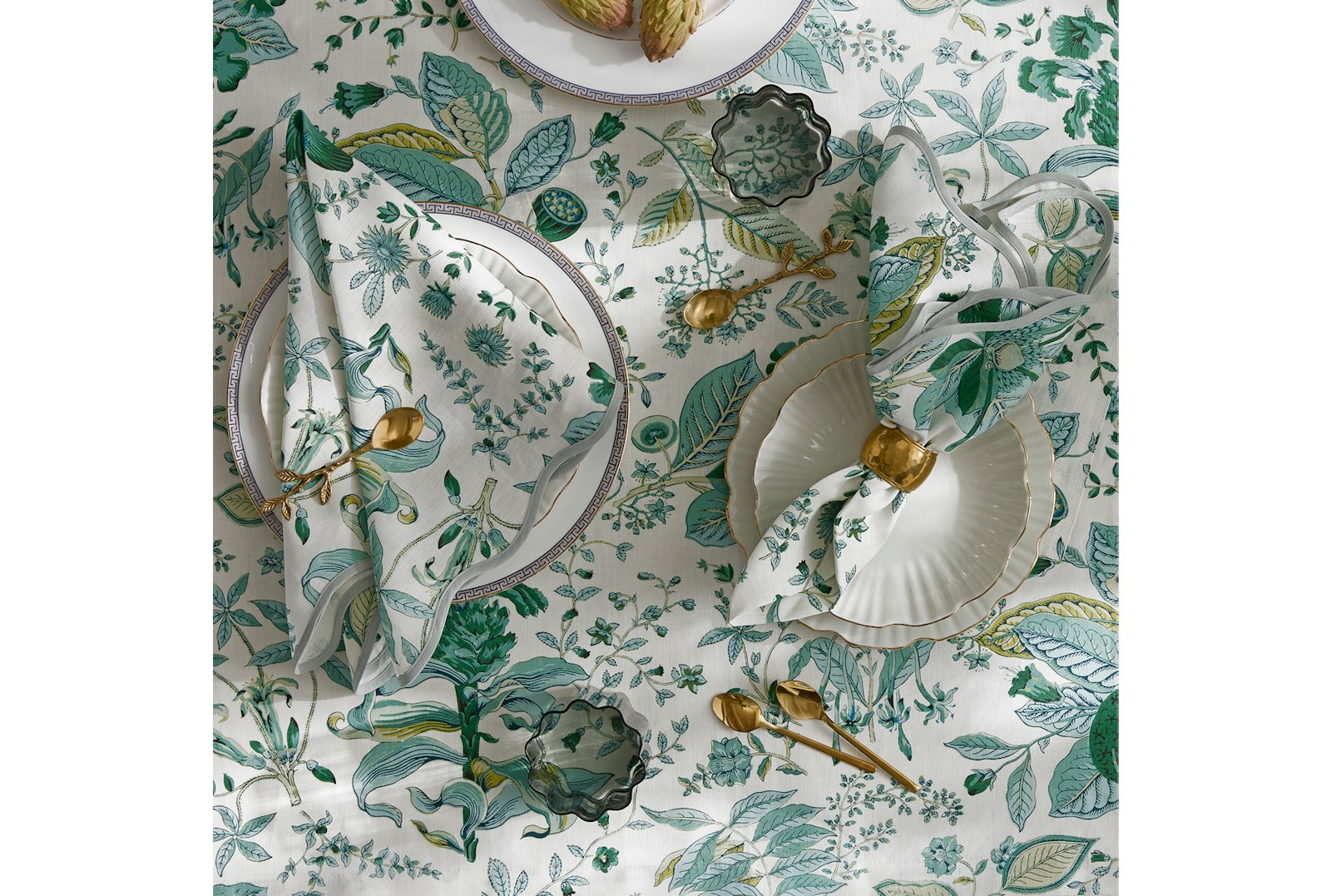 Pomegranate Linen Napkin Set of 4 - Emerald
