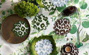 Iconic Leopard Cocktail Napkin 6" - Green - Set of 4