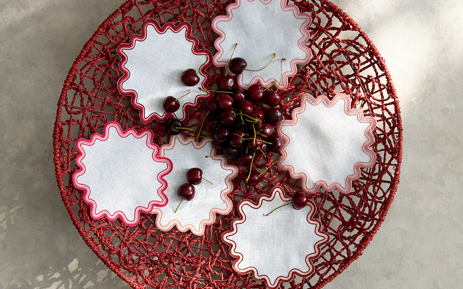 Wave 6 " Round Cocktail Napkins - Set of 6 - Firenze