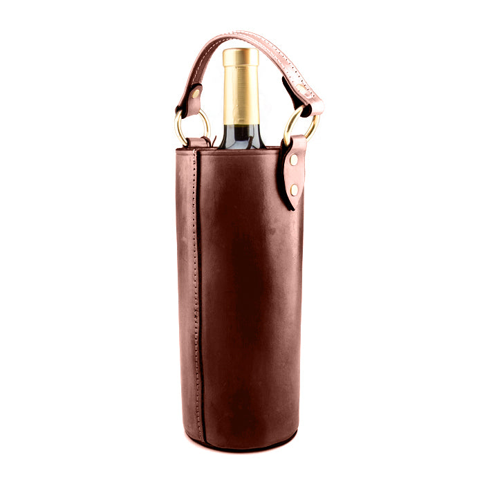 Custom Leather Insulated Wine Tote