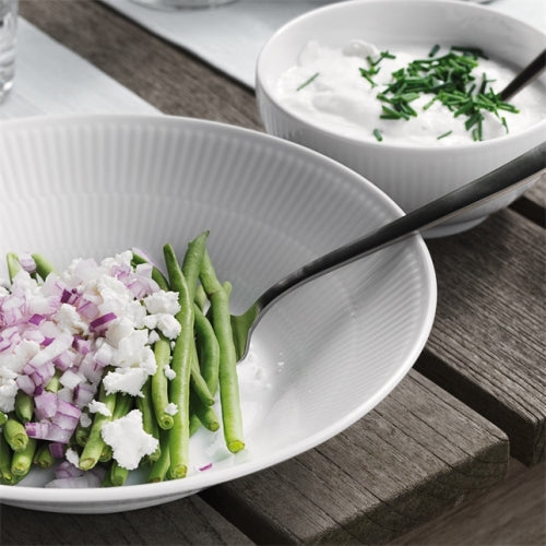 White Fluted Pasta Bowl