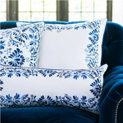 Iberian Indigo Border Pillow 22"