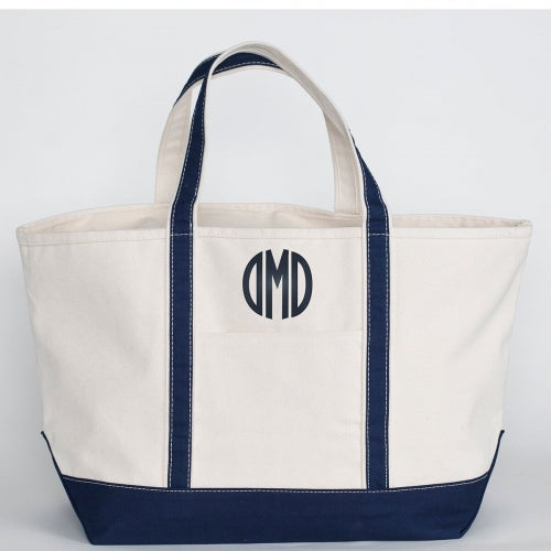 Large Navy Boat Tote