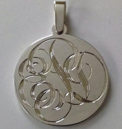 Hand-Engraved Sterling Silver Disc Pendant - Large