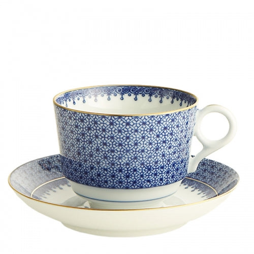 Blue Lace Tea Cup and Saucer