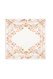 Capucines Linen Napkin - Peach & Avocado Green - 20 X 20"