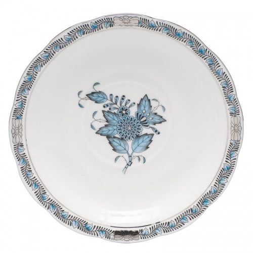 Chinese Bouquet Turquoise Tea Cup Saucer