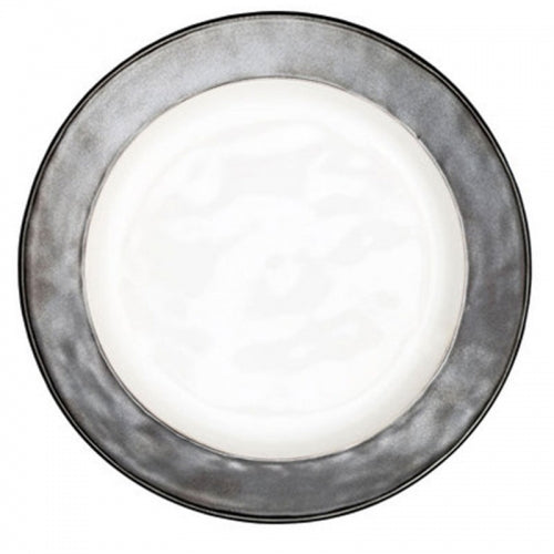 Emerson White and Pewter Dinner Plate