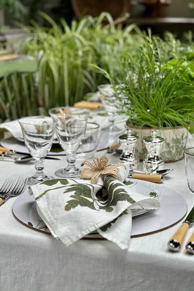 Herb Garden Linen Tablecloth - 65 x 118"
