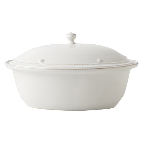 Berry & Thread Whitewash Oval Covered Casserole 13"