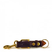 Leather Buckle Key Ring with Personalized Brass Plate