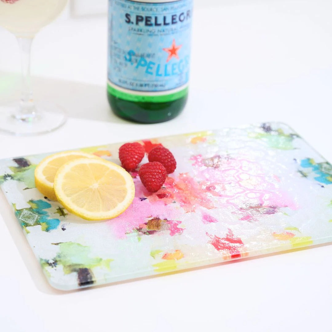 Giverny Rectangle Glass Cutting Board - Small
