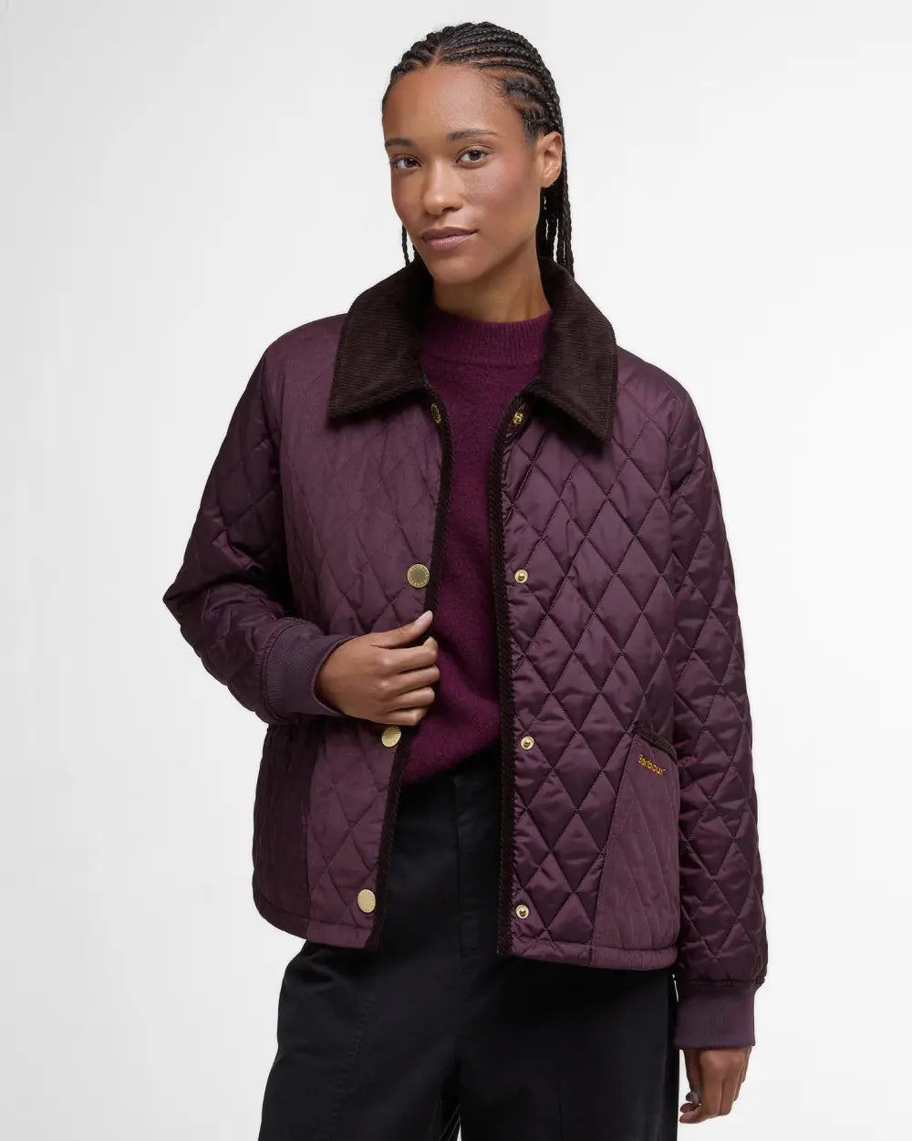 Marla Quilted Jacket - Black Cherry/Dark Brown/ Muted Tartan