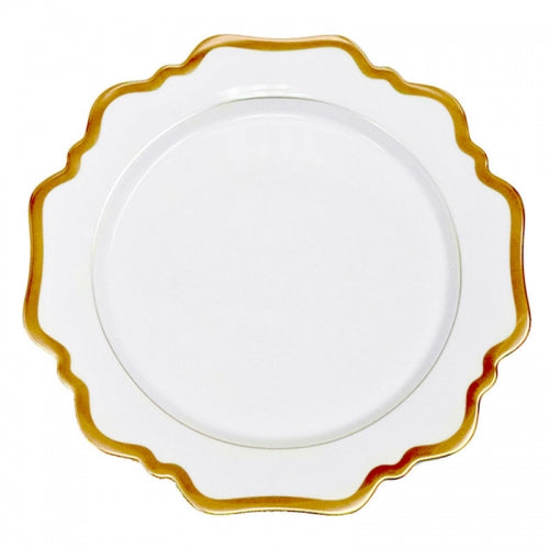 Antique White with Gold Dinner Plate