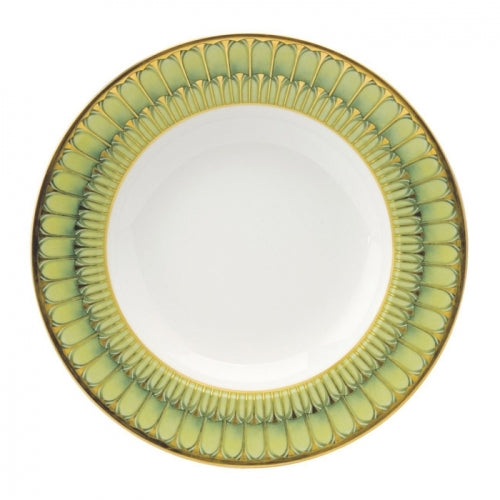 Arcades Green Rim Soup Plate 8 3/4"