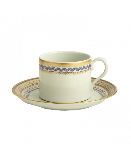 Chinoise Blue Can Tea Cup and Saucer