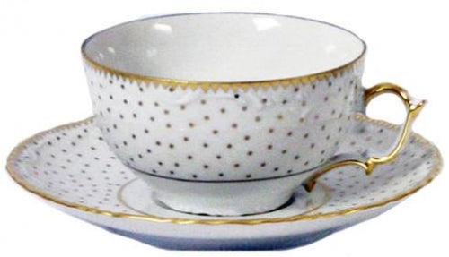 Simply Anna Polka Gold Tea Cup Saucer