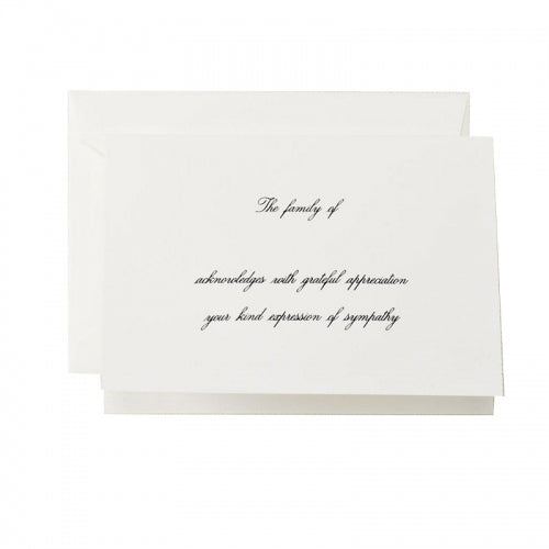 Pearl White Sympathy Acknowledgement Notecards