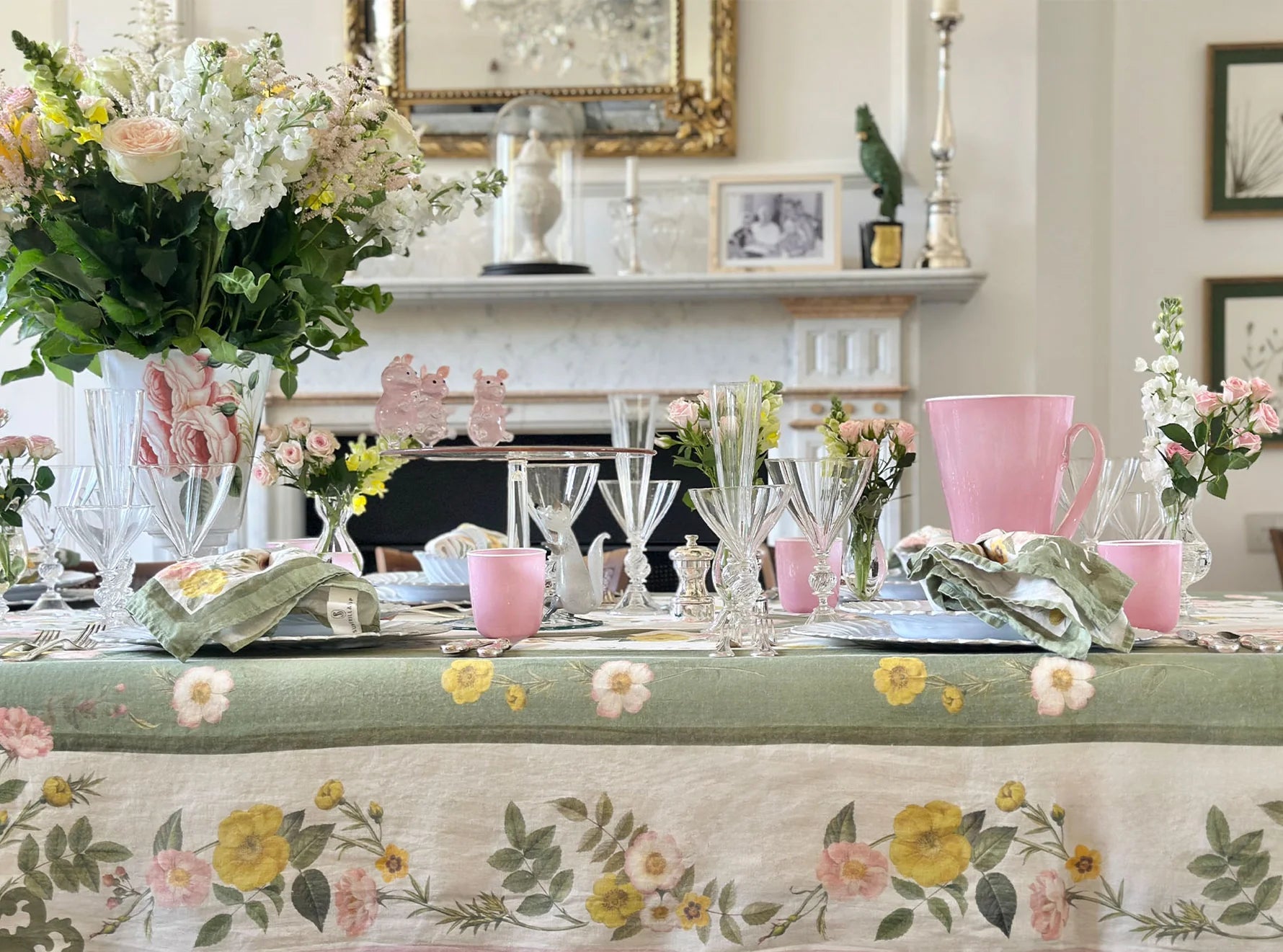 Tapestry Pastel Linen Tablecloth