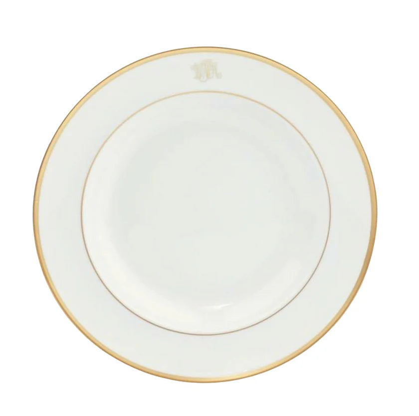 White Signature Gold w/Monogram Dinner Plate