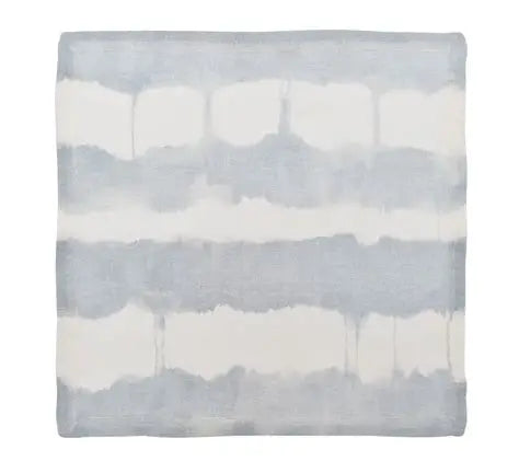 Watercolor Stripe Napkin - White,Blue and Gray