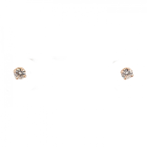 Moissanite and Rose Gold Stud Earrings