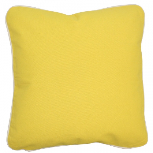 Yellow Pillow with Natural Trim