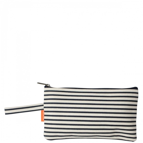 Natural and Navy Striped Clutch