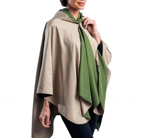 Olive and Camel Travel Cape