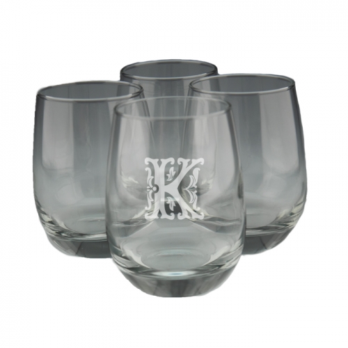 Stemless Wine Glasses Personalized Set Of Four Lv Harkness And Company