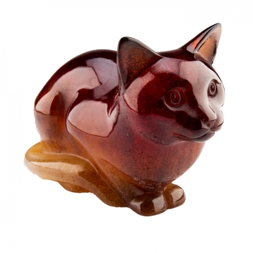 Amber Cat Sculpture