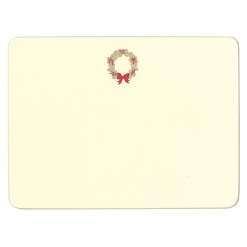  Engraved Red & Gold Wreath Cards