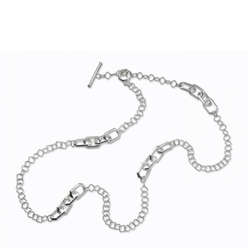 Sterling Silver Octagonal Link Necklace