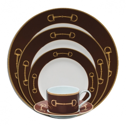 Cheval Chestnut Brown Five Piece Place Setting