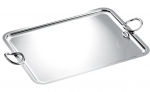 Vertigo Silver Plated Rectangular Tray with Handles 17\ 17\ Length x 12.2\ Width