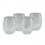 Deco Stemless Wine Glasses - Personalized, Set of 4