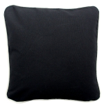 Pillow with Natural Trim - Black 