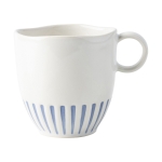 Sitio Stripe Indigo Mug Equally stunning and simplistic, radiant stripes in breezy shades of blue adorn this dinnerware collection. This mug adds a bit of exoticism to your morning routine.