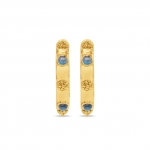 Cleopatra Hoop Earrings - Gold/Blue Labradorite 